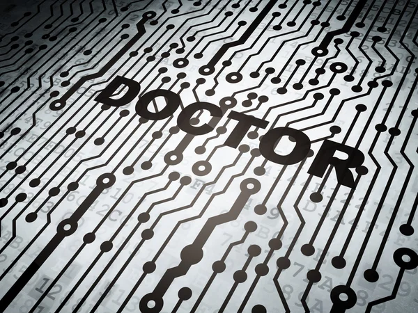 Health concept: circuit board with Doctor — Stok fotoğraf