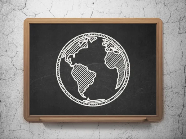 Science concept: Globe on chalkboard background — Stock Photo, Image
