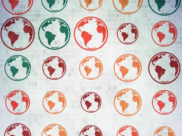 Science concept: Globe icons on Digital Paper background — Stok fotoğraf