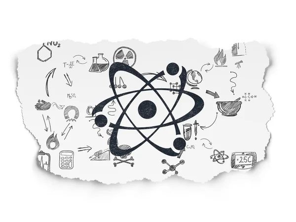Vetenskap koncept: molekyl på sönderrivet papper bakgrund — Stockfoto