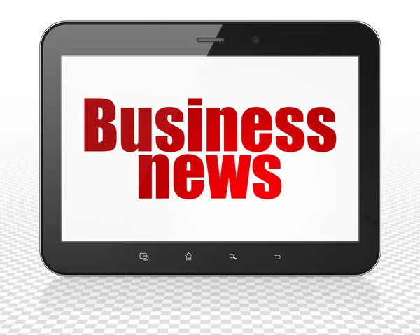 News concept: Tablet Pc Computer with Business News on display — Stockfoto