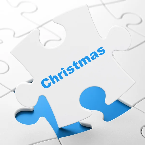 Intrattenimento, concetto: Natale su sfondo puzzle — Foto Stock