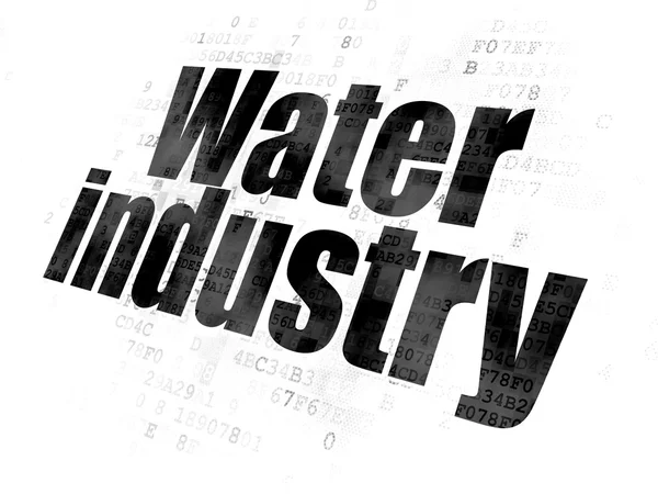 Concetto di produzione: Industria dell'acqua su sfondo digitale — Foto Stock