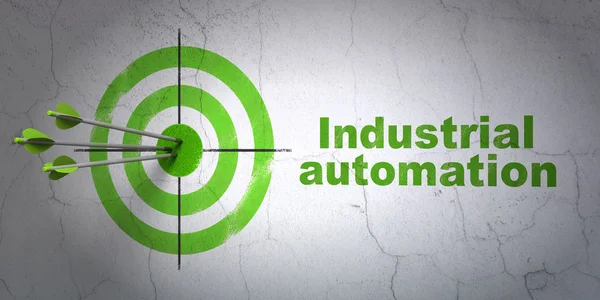 Industry concept: target and Industrial Automation on wall background — Stock Photo, Image