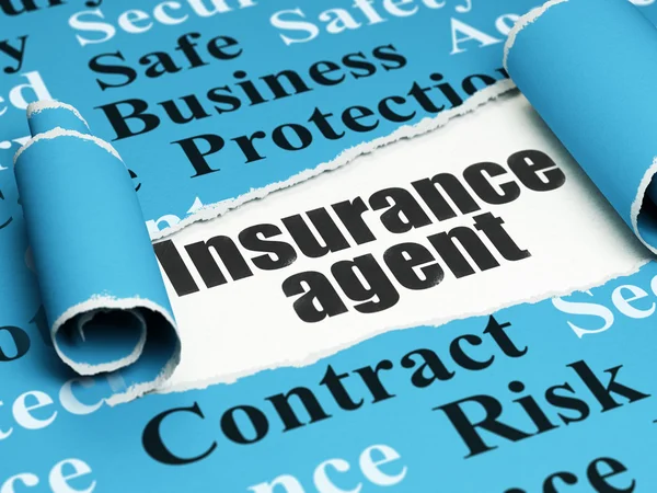 Insurance concept: black text Insurance Agent under the piece of  torn paper — Stock Photo, Image