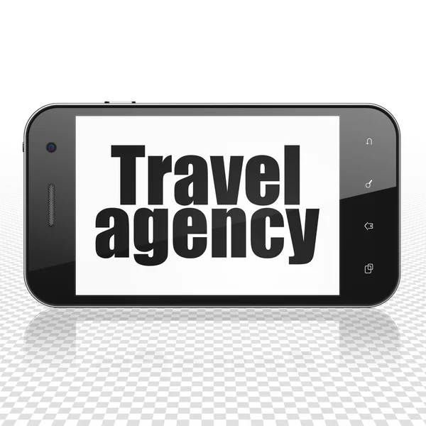 Tourism concept: Smartphone with Travel Agency on display — Stockfoto