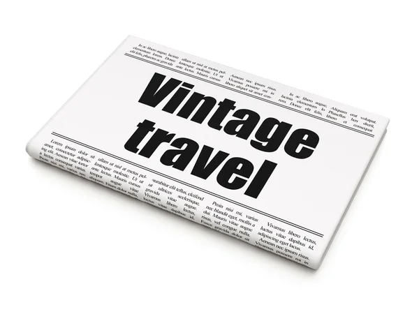 Concepto de viaje: titular del periódico Vintage Travel — Foto de Stock