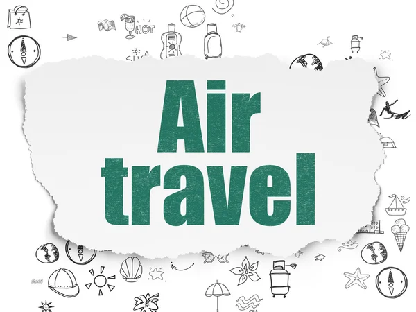 Travel concept: Air Travel on Torn Paper background