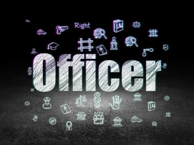 Hukuk kavramı: grunge karanlık odada memur