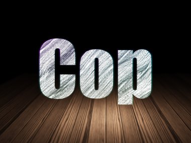 Hukuk kavramı: polis grunge karanlık odada