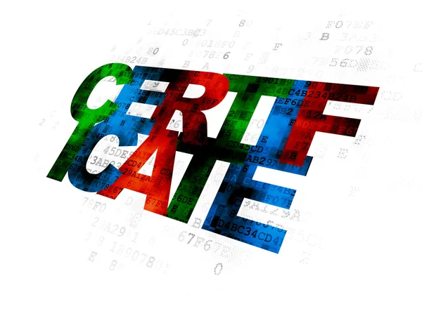 Conceito de lei: Certificado sobre fundo digital — Fotografia de Stock