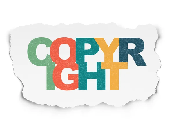 Gesetzeskonzept: Urheberrecht auf zerrissenem Papier — Stockfoto
