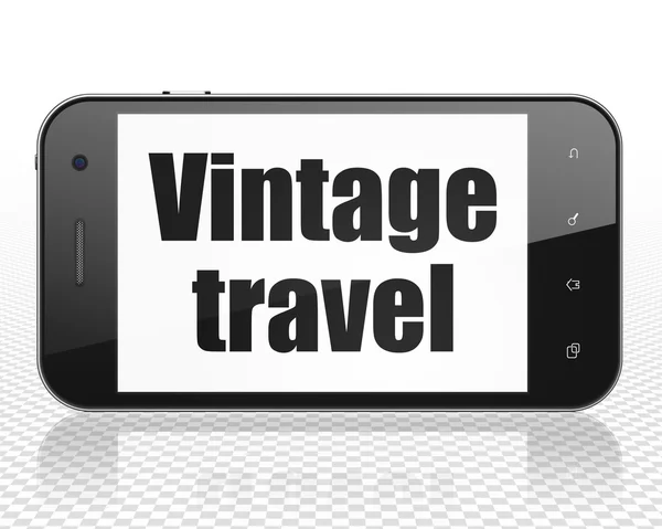 Concepto de viaje: Smartphone con Vintage Travel en pantalla — Foto de Stock