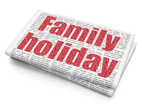 Vacation concept: Family Holiday on Newspaper background — 스톡 사진