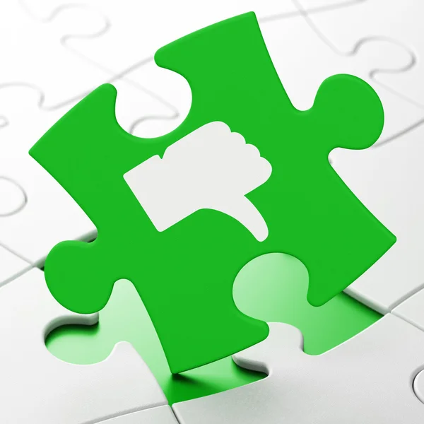 Social network concept: Thumb Down on puzzle background — Stock Photo, Image