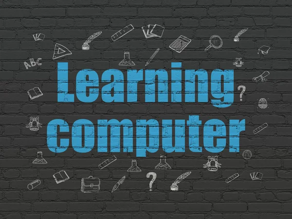 Onderwijs concept: Learning Computer op muur achtergrond — Stockfoto