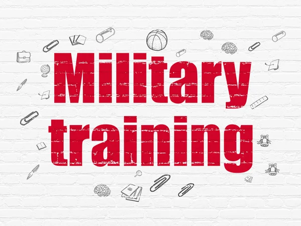 Koncepcja studia: szkolenie wojskowe na tle ściany — Zdjęcie stockowe