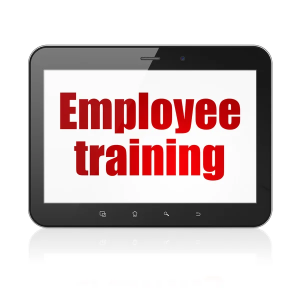 Concepto de aprendizaje: Tablet Computer with Employee Training en pantalla —  Fotos de Stock