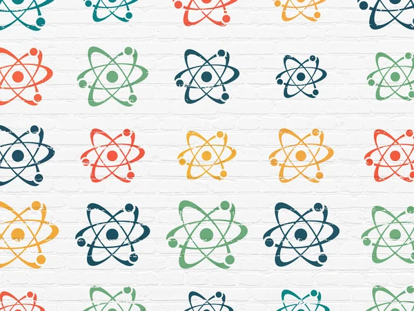 Wissenschaftskonzept: Molekül-Symbole auf Wandhintergrund — Stockfoto