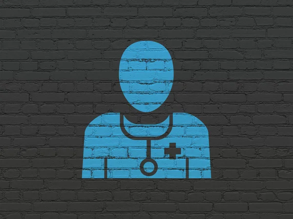 Концепція медицини: Доктор на фоні стіни — стокове фото