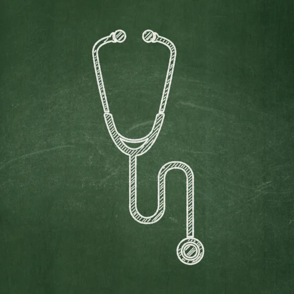 Health concept: Stethoscope on chalkboard background — ストック写真