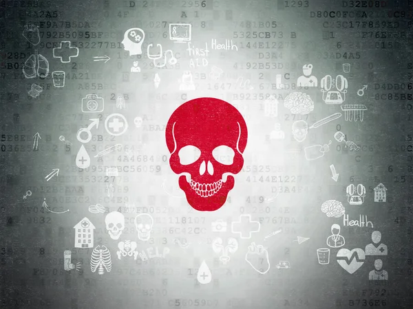 Health concept: Scull on Digital Paper background — Stock Photo, Image