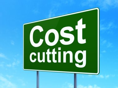 Business concept: Cost Cutting on road sign background