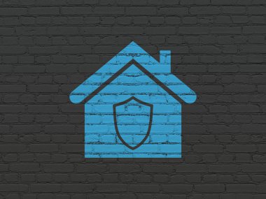 iş kavramı: duvar zemin üzerine ev