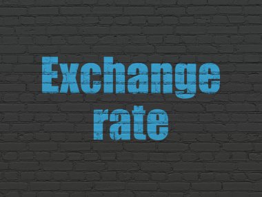 Para birimi kavramı: Döviz kuru duvar arka plan üzerinde