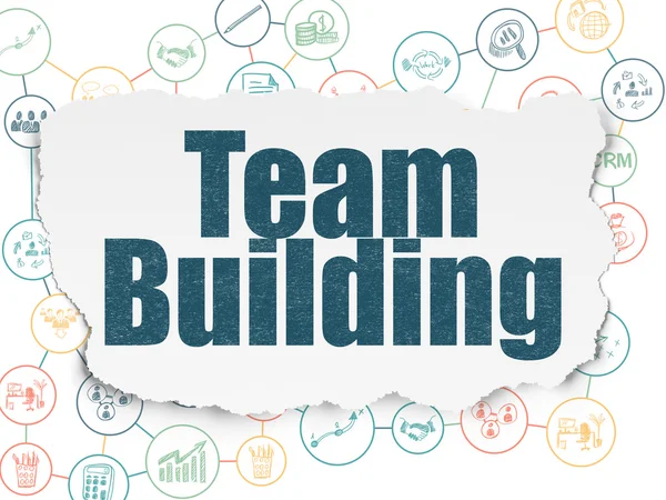 Concetto di business: team building su sfondo carta strappata — Foto Stock