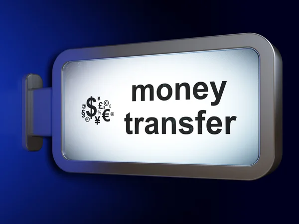 Finance concept: Money Transfer and Finance Symbol on billboard background — Stock Photo, Image