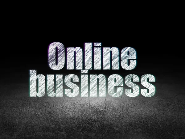 Affärsidé: Online Business i grunge mörkt rum — Stockfoto