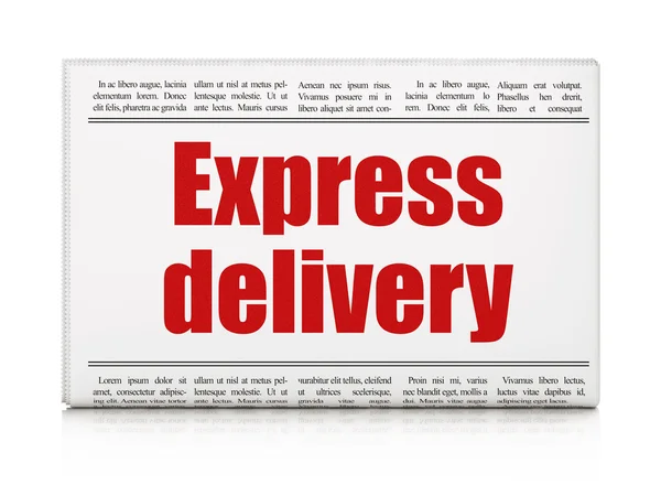 Concepto de negocio: titular del periódico Express Delivery — Foto de Stock