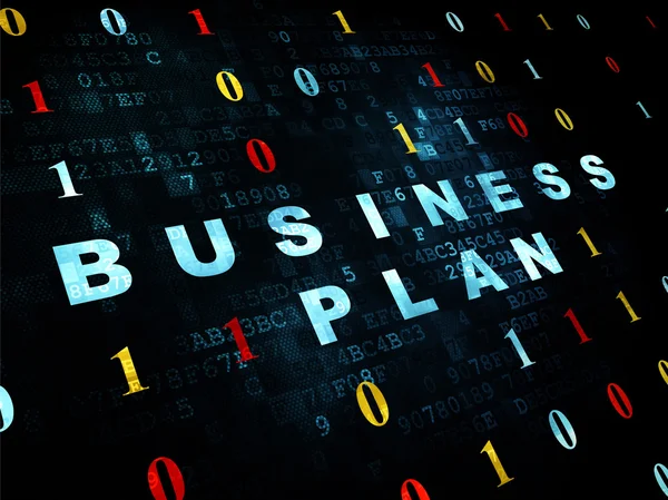 Conceito de negócio: Plano de negócios sobre fundo digital — Fotografia de Stock
