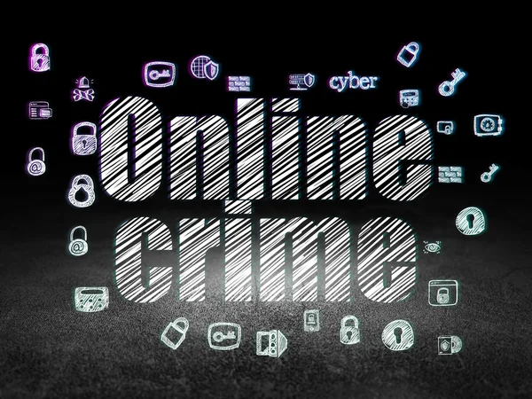 Security concept: Online Crime in grunge dark room — Stock Photo, Image