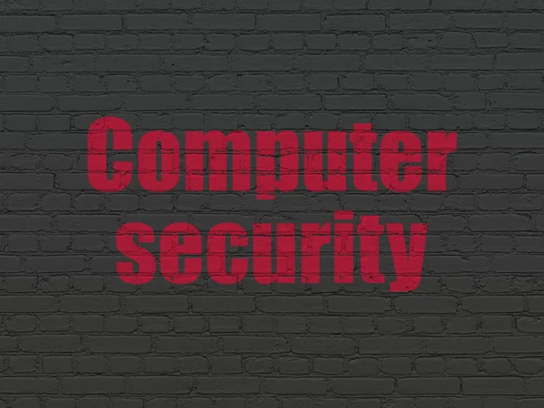 Концепция безопасности: Компьютерная безопасность на фоне стен — стоковое фото