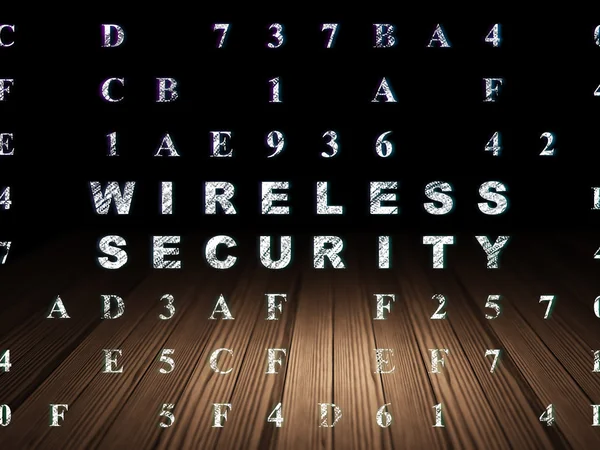 Koncepcja bezpieczeństwa: Wireless Security w ciemnym pokoju grunge — Zdjęcie stockowe