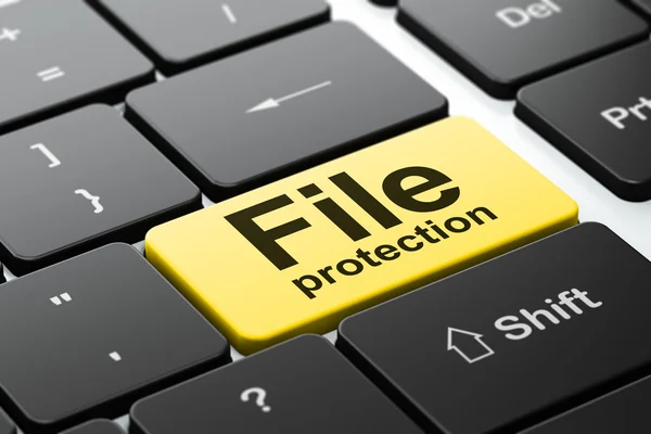 Concetto di sicurezza: Protezione file su sfondo tastiera del computer — Foto Stock