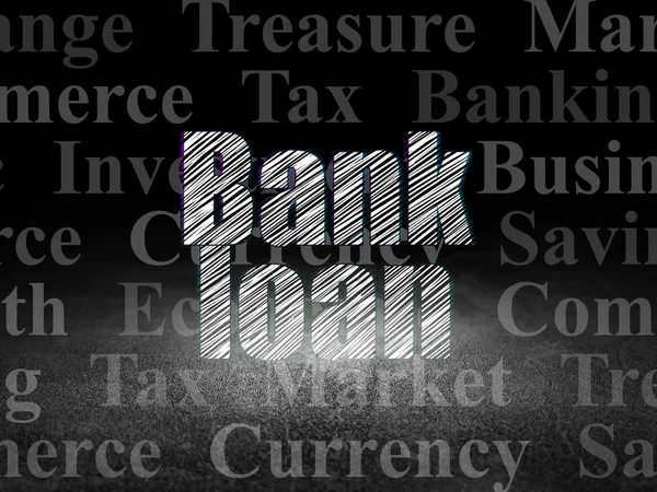 Conceito bancário: Empréstimo bancário em sala escura grunge — Fotografia de Stock