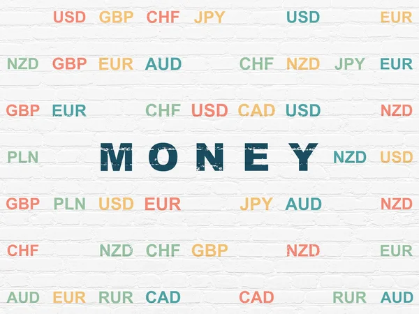 Νόμισμα έννοια: χρήματα σε φόντο τοίχο — Φωτογραφία Αρχείου
