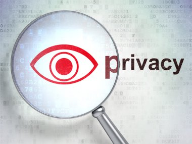 Privacy concept: Eye and Privacy with optical glass