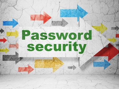 Security concept: arrow with Password Security on grunge wall background