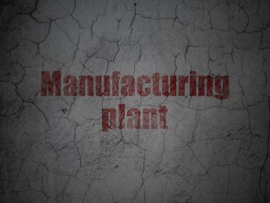 Manufacuring kavramı: grunge duvar arka plan üzerinde üretim tesisi