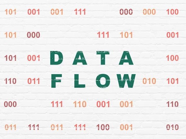 Datenkonzept: Datenfluss auf Wandhintergrund — Stockfoto