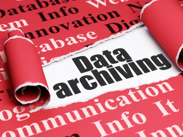 Data concept: black text Data Archiving under the piece of  torn paper — Stock Photo, Image