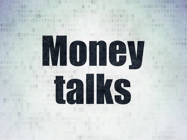 사업 개념: 디지털 종이 백그라운드에 돈 회담 — 스톡 사진