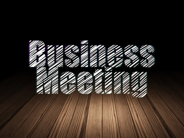 Business concept: Business Meeting in grunge dark room — Stock Photo, Image