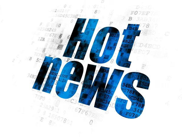 Conceito de notícias: Hot News em fundo digital — Fotografia de Stock