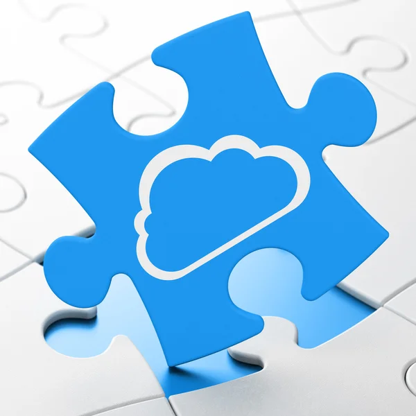 Cloud-Computing-Konzept: Cloud auf Rätselhintergrund — Stockfoto