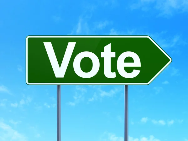 Politics concept: Vote on road sign background — Stockfoto